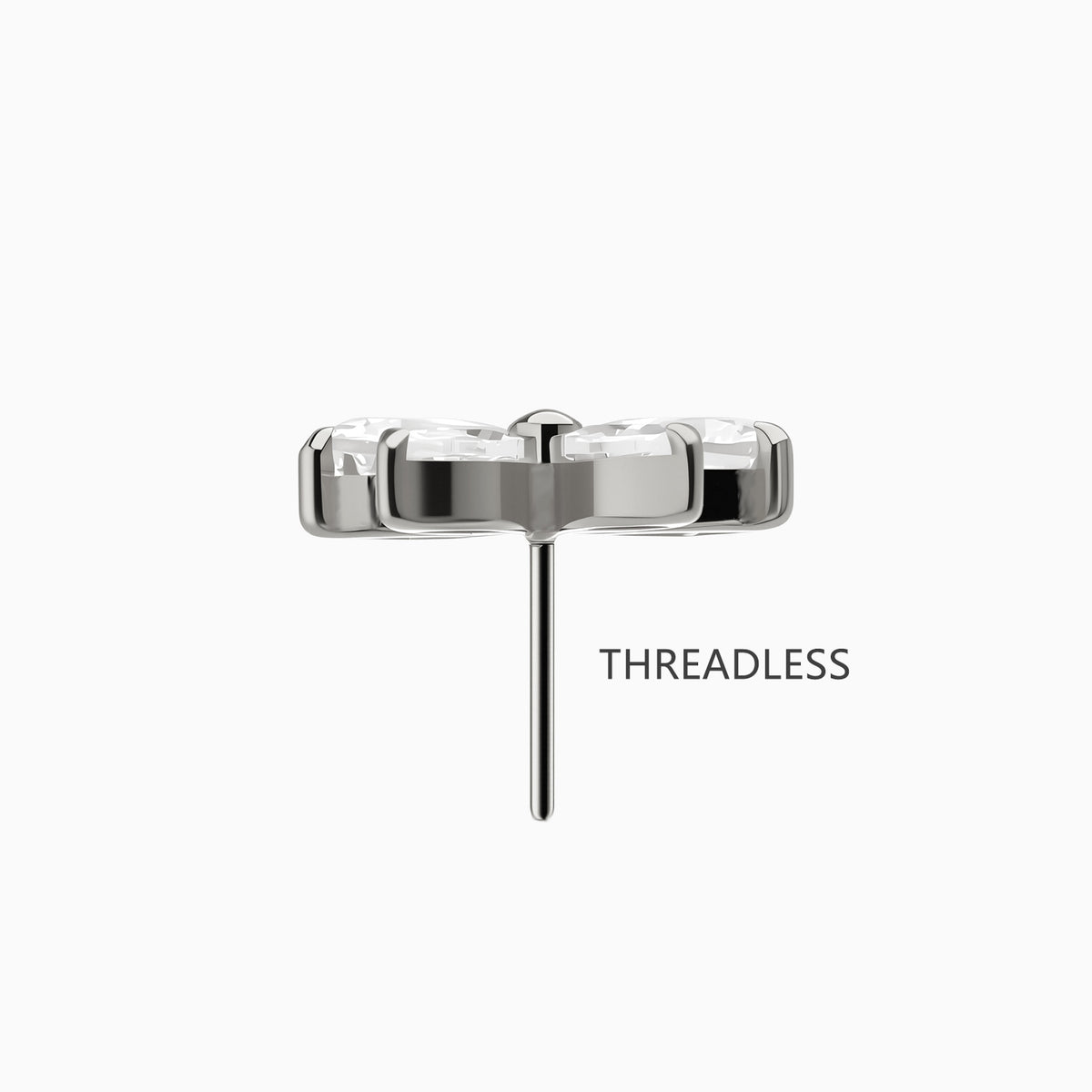 Titanium Threadless Butterfly Cluster Top