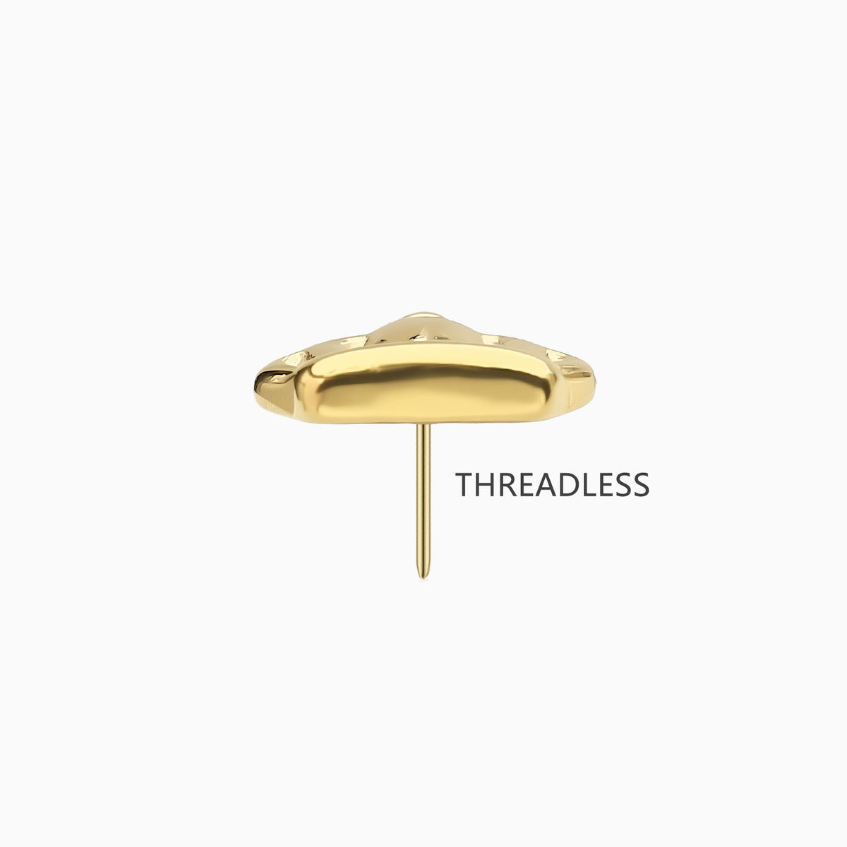 18Kt Gold PVD Titanium Threadless Crown Top