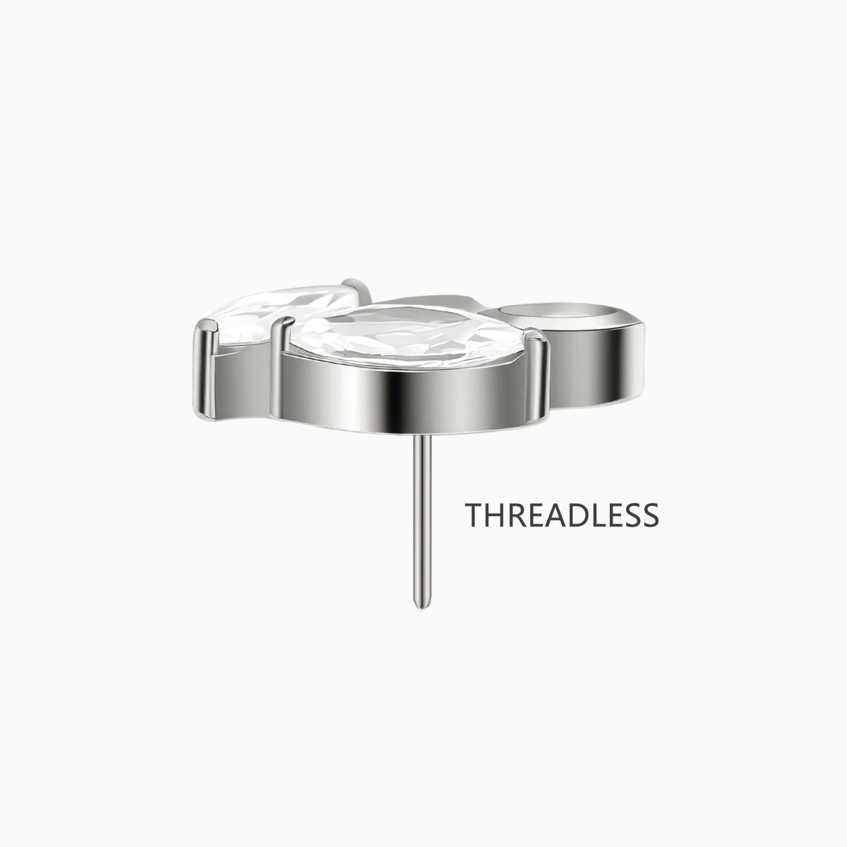 Titanium Threadless Marquise Leaf Cluster Top
