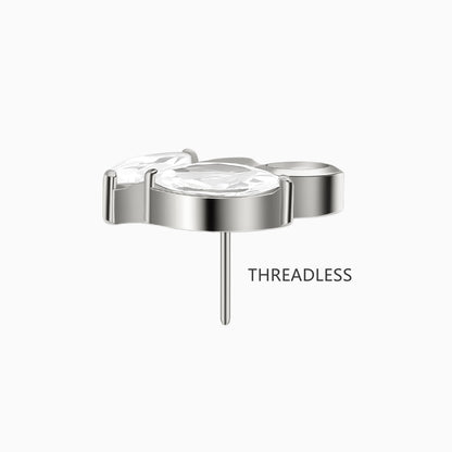 Titanium Threadless Marquise Leaf Cluster Top