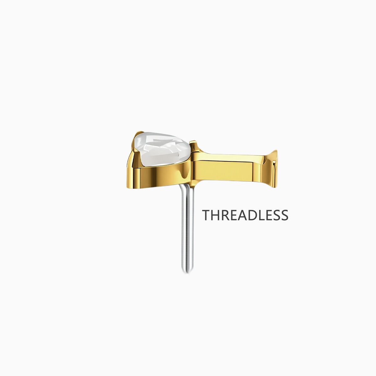 18Kt Gold PVD Titanium Threadless Cocktail Glass Top