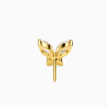 18Kt Gold PVD Titanium Threadless Butterfly Gem Top