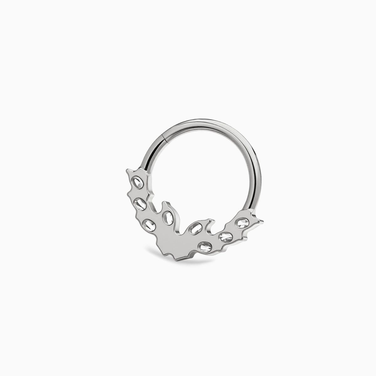 Titanium Marquise & Round Gem Cluster Front Facing Hinged Segment Clicker