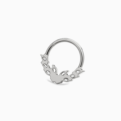 Titanium Marquise & Round Gem Cluster Front Facing Hinged Segment Clicker
