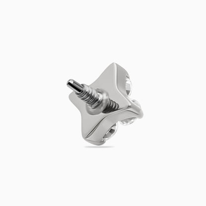 Titanium Internally Threaded 4-CZ Flower Top