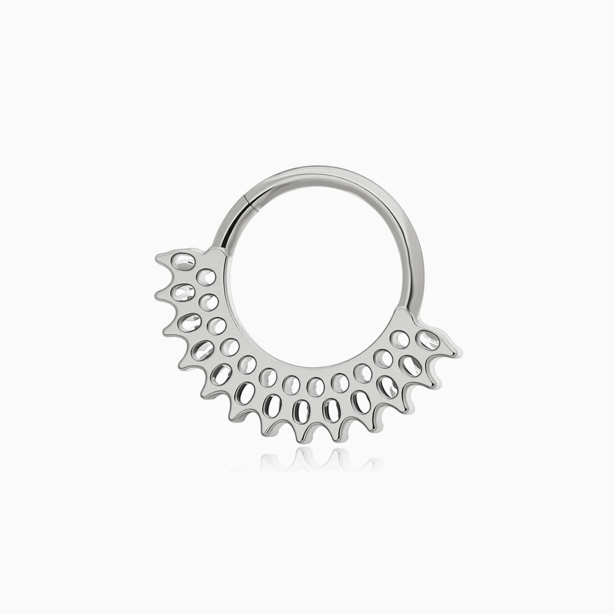 Titanium Marquise Gem Fan Front Facing Hinged Segment Clicker