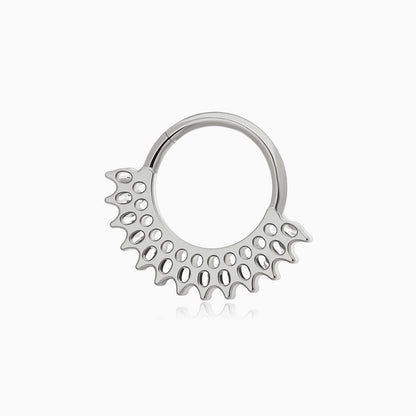 Titanium Marquise Gem Fan Front Facing Hinged Segment Clicker