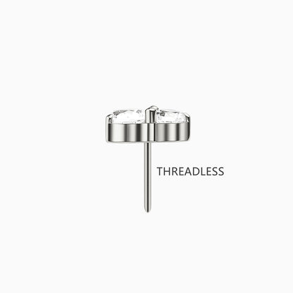Titanium Threadless Double Round Gem Top.