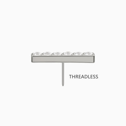 Titanium Threadless 6-Stone Bar Top