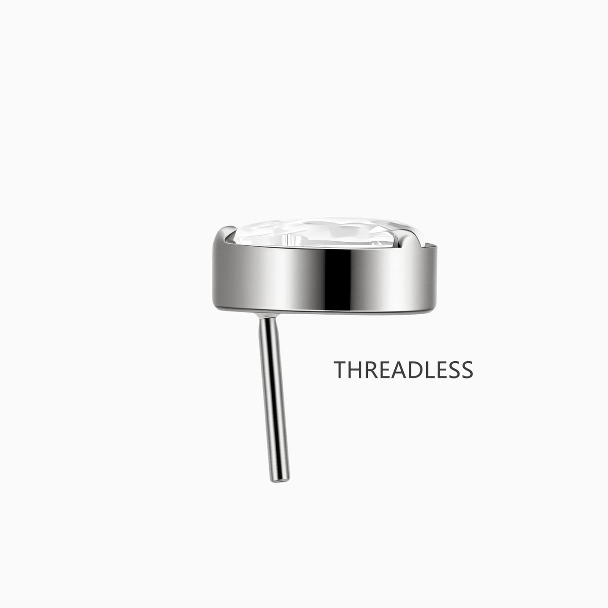 Titanium Threadless Pear Bezel Top