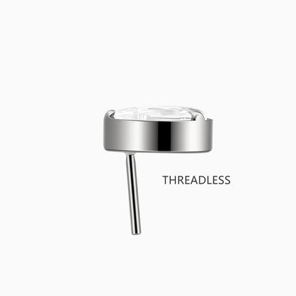 Titanium Threadless Pear Bezel Top