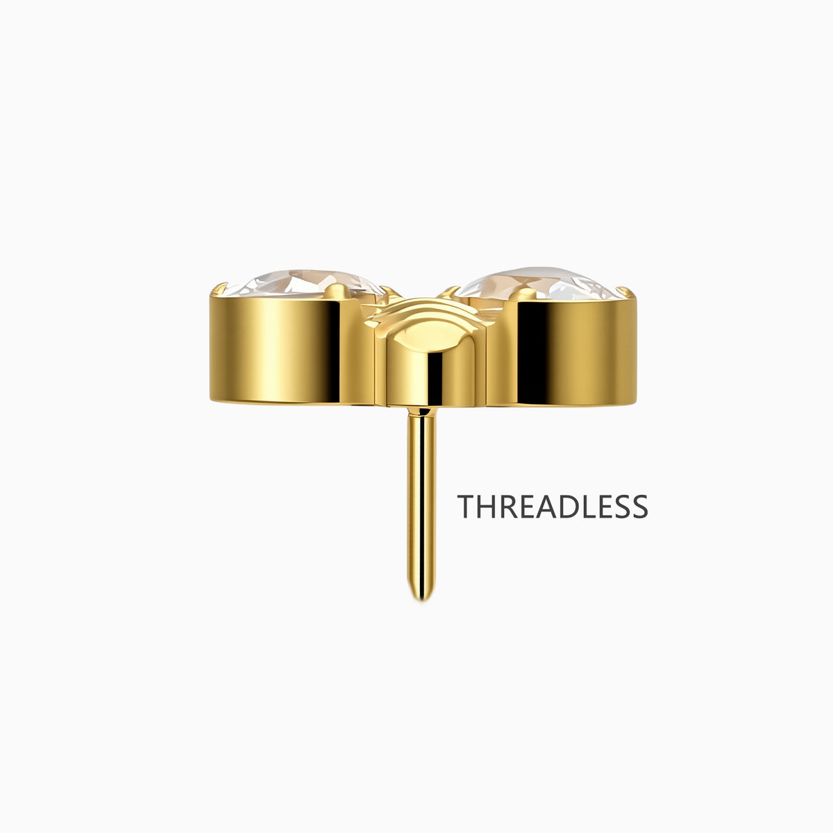 18Kt Gold PVD Titanium Threadless Bee Gem Top