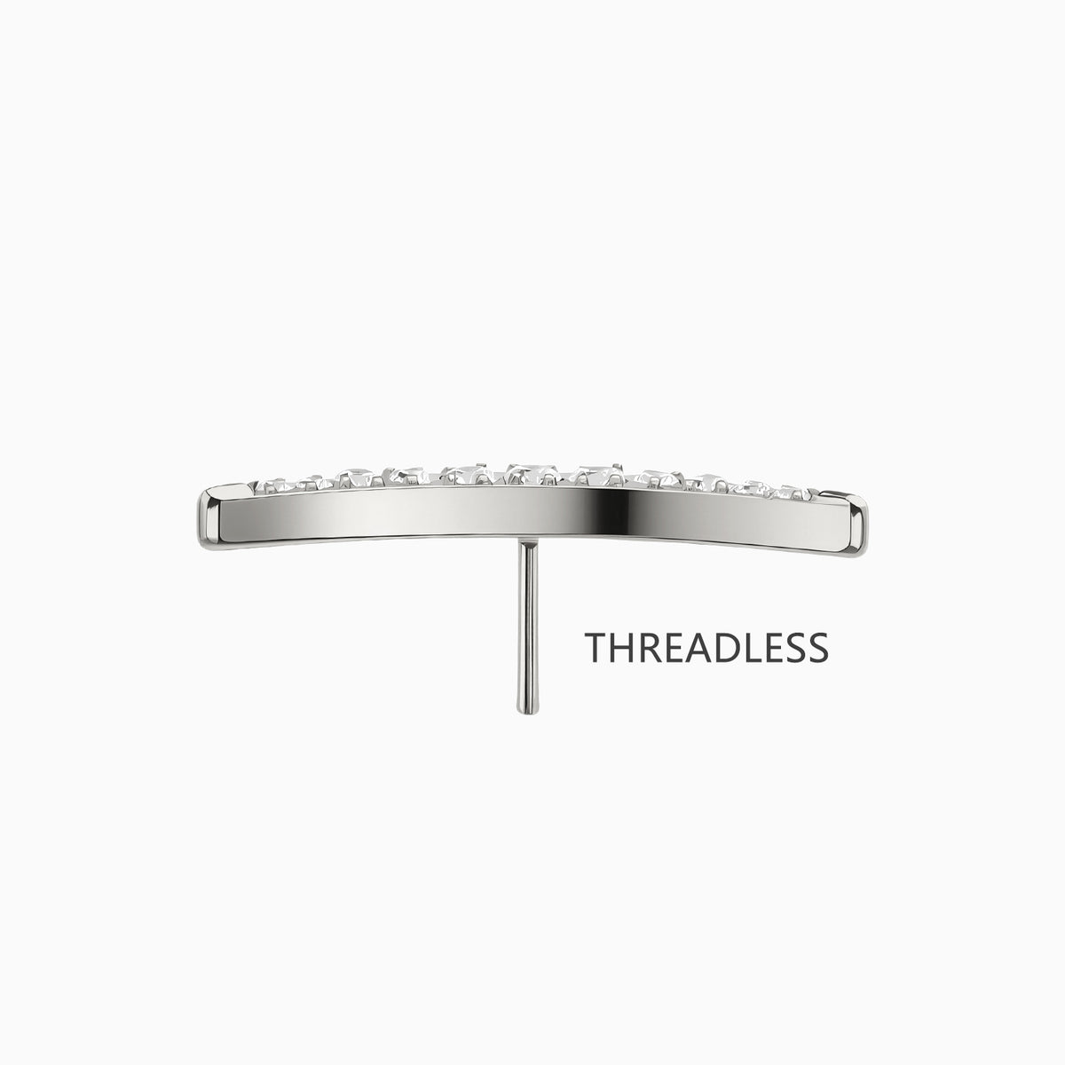 Titanium Threadless Crescent Curved Cluster Top