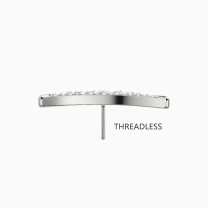 Titanium Threadless Crescent Curved Cluster Top