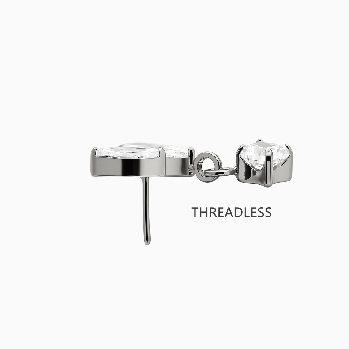 Titanium Threadless Dangle Leaf Cluster Top