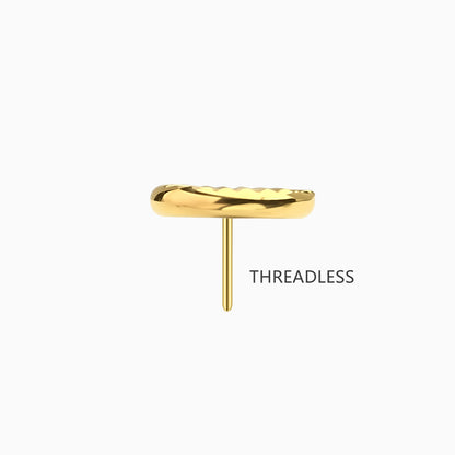 18Kt Gold PVD Titanium Threadless Sunburst Top