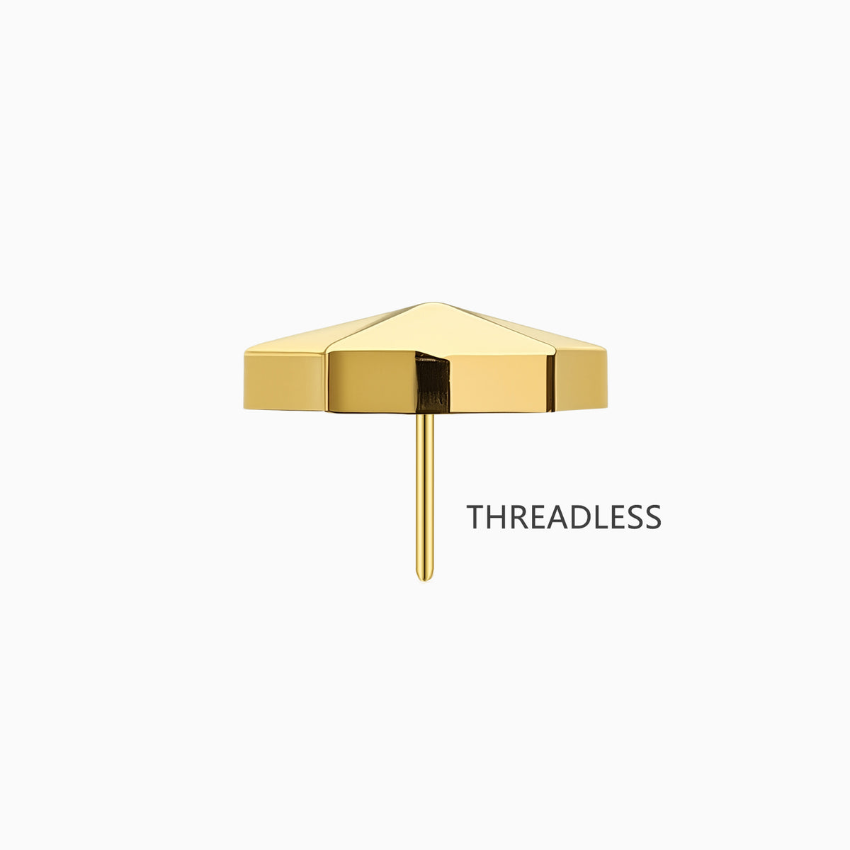 18Kt Gold PVD Titanium Threadless Star Top