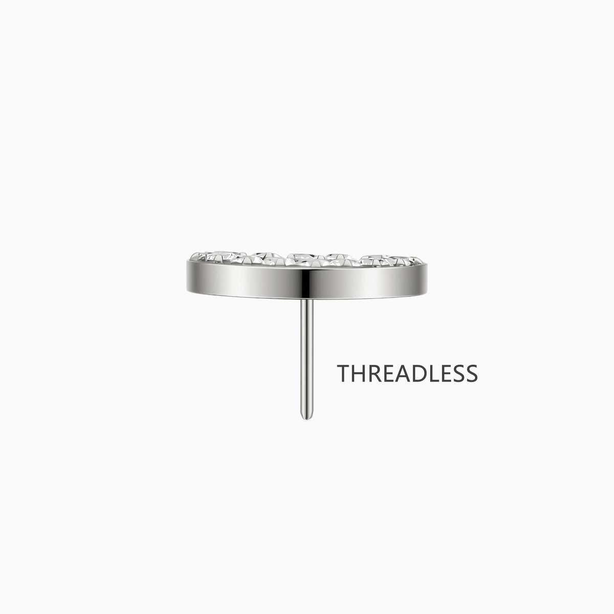 Titanium Threadless Open Heart Gem Top