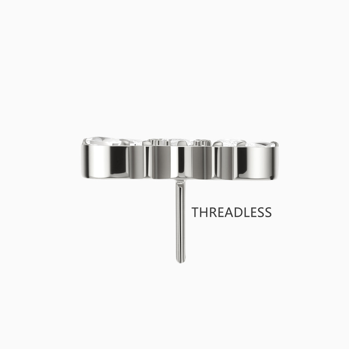 Titanium Threadless Crown Cluster Top.