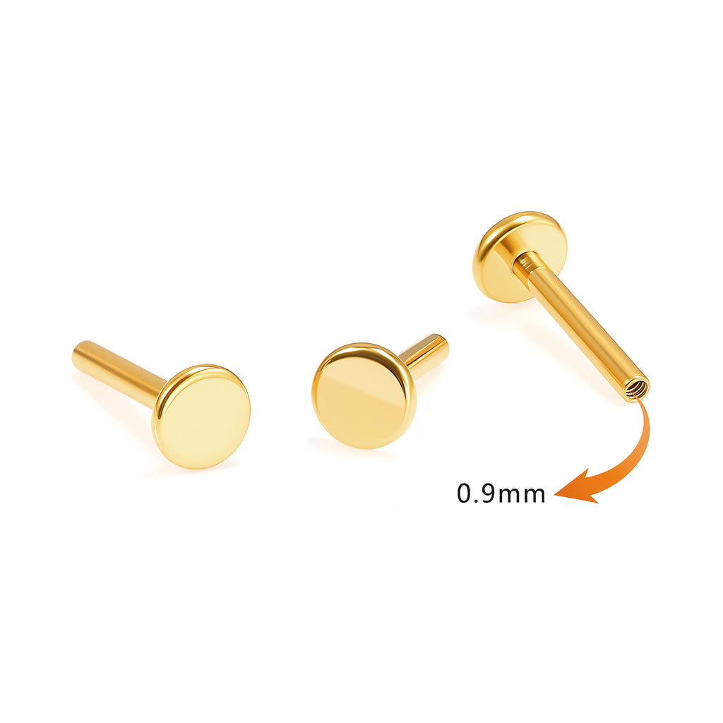 ASTM F136 Titanium Internally Threaded Flat Back Piercing Post – 1.0mm / 1.2mm (16G / 18G) | 4–14mm Length