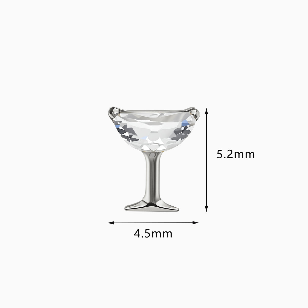 Titanium Threadless Cocktail Glass Top