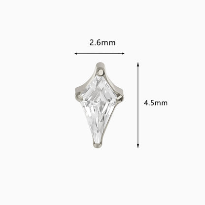 Titanium Threadless Kite Cut Gem Top.