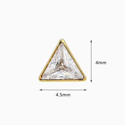 18Kt Gold PVD Titanium Threadless Trillion Bezel Top
