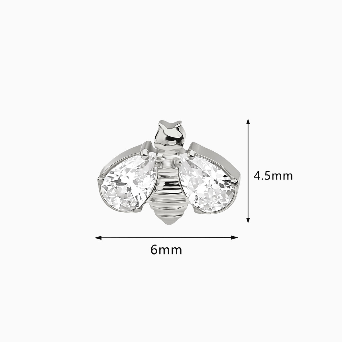 Titanium Threadless Bee Gem Top