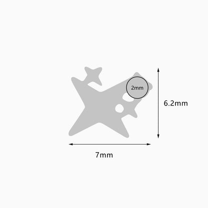 Titanium Threadless Shooting Star CZ Top