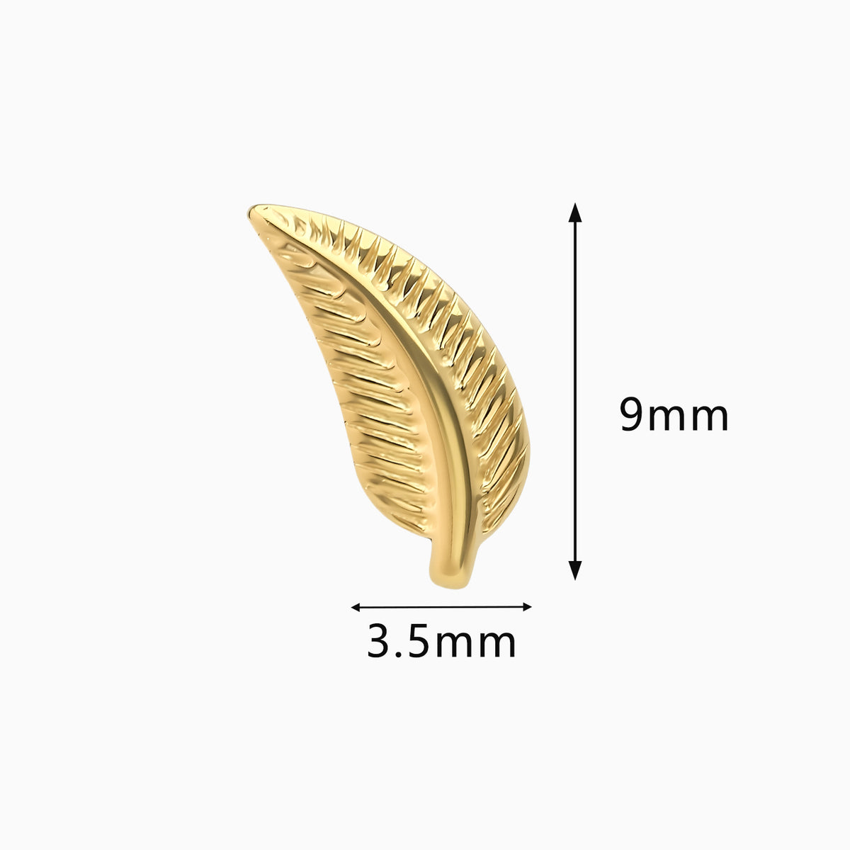 18Kt Gold PVD Titanium Threadless Leaf Top
