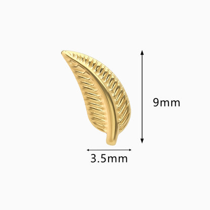 18Kt Gold PVD Titanium Threadless Leaf Top