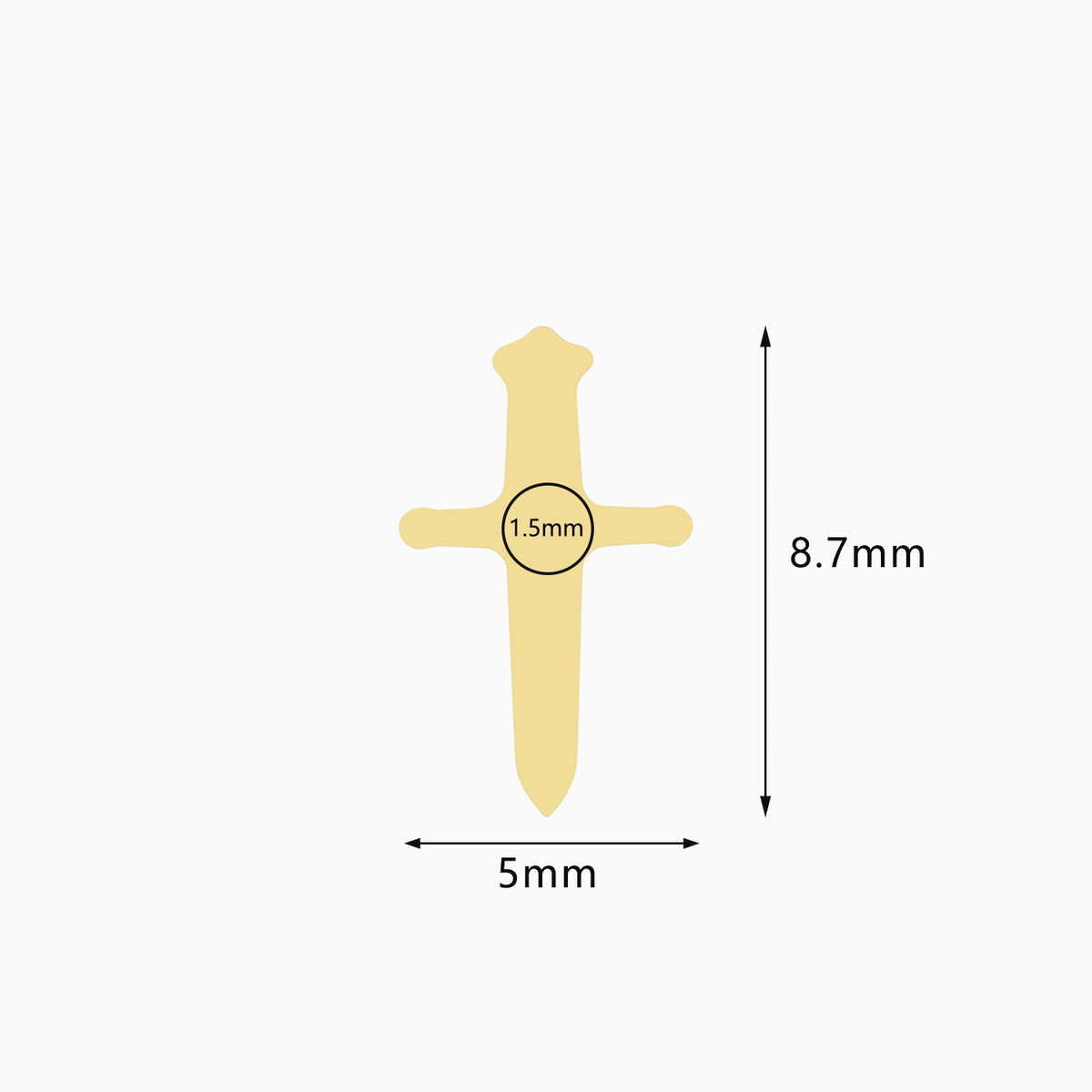 18Kt Gold PVD Titanium Threadless Dagger Top