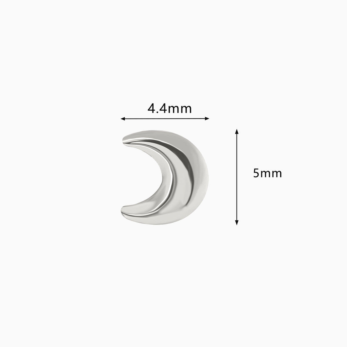 Titanium Threadless Crescent Moon Top.