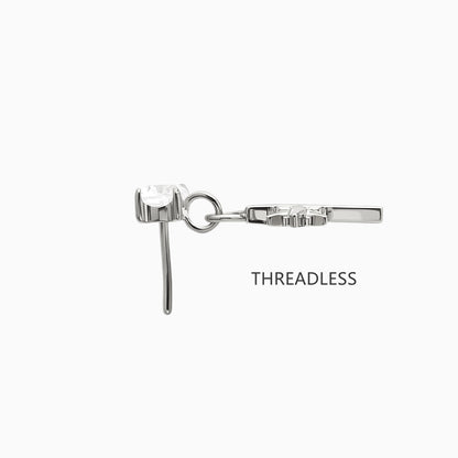 Titanium Threadless Dangle North Star Top