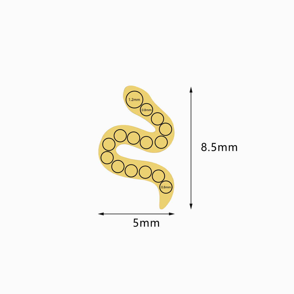 18Kt Gold PVD Titanium Threadless Paved Snake Top