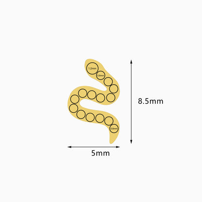 18Kt Gold PVD Titanium Threadless Paved Snake Top