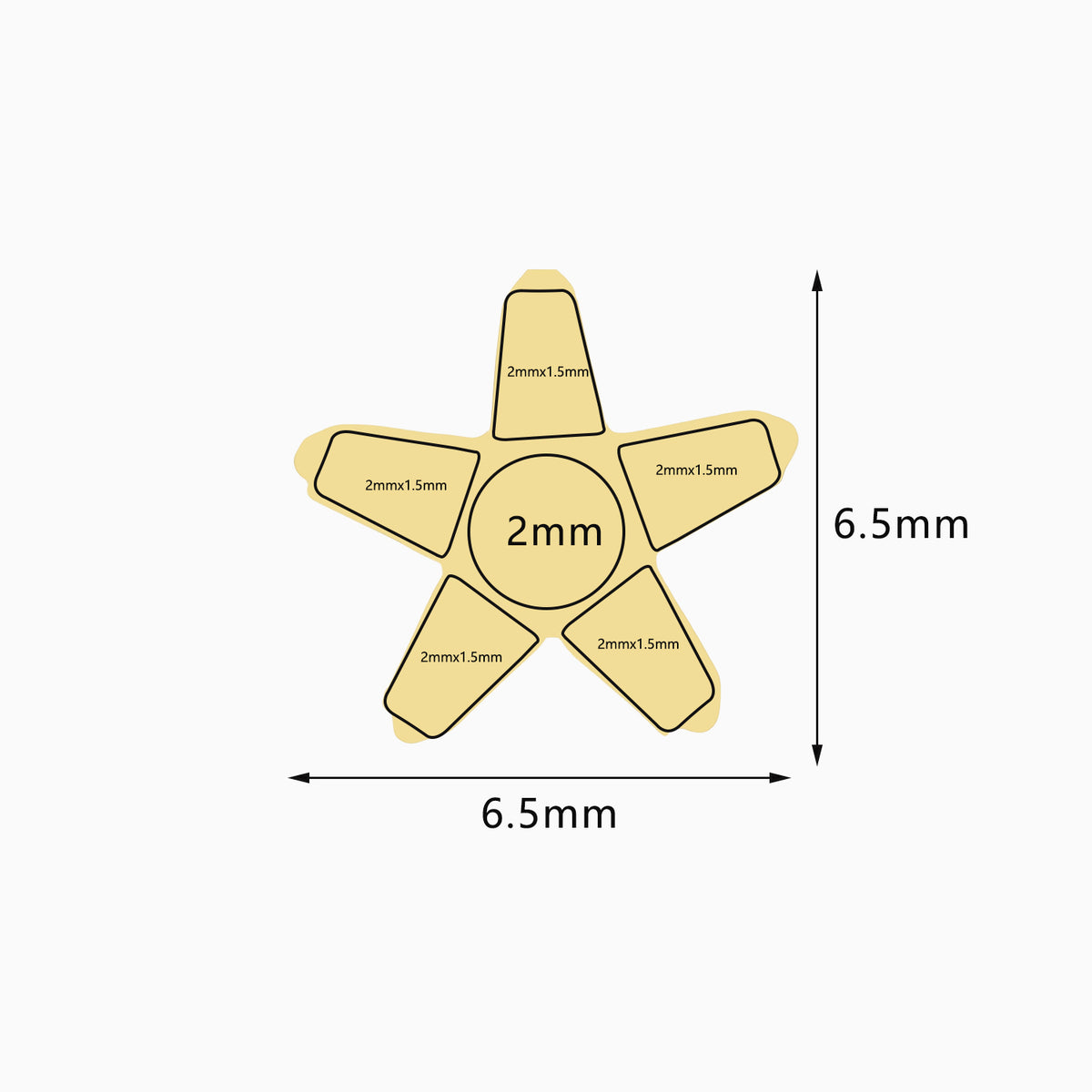 18Kt Gold PVD Titanium Threadless Baguette Star Cluster Top