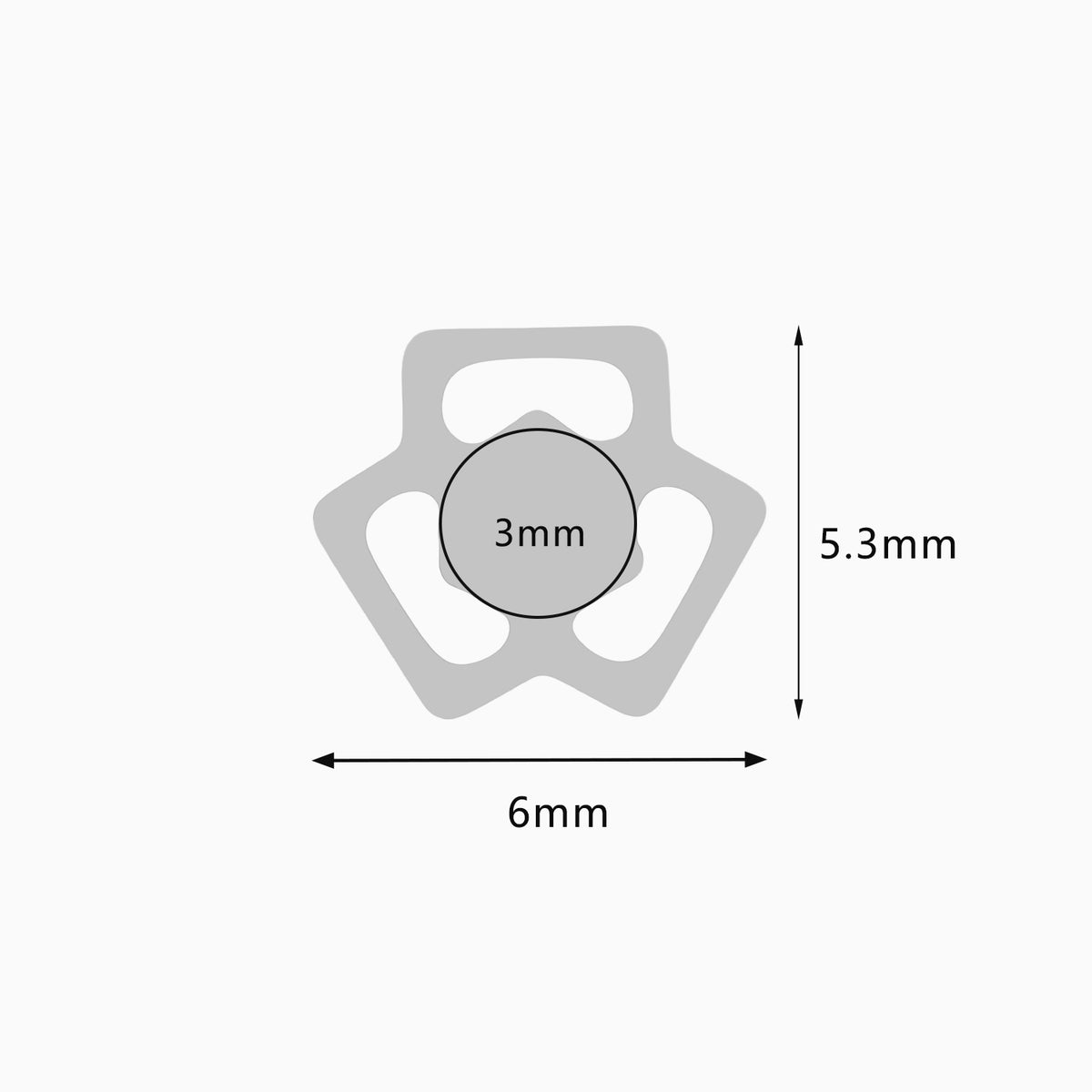 Titanium Threadless Open Triangle Gem Top