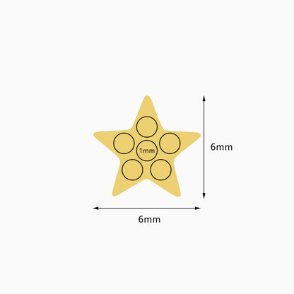 18K Gold PVD Titanium Internally Threaded CZ Star Top