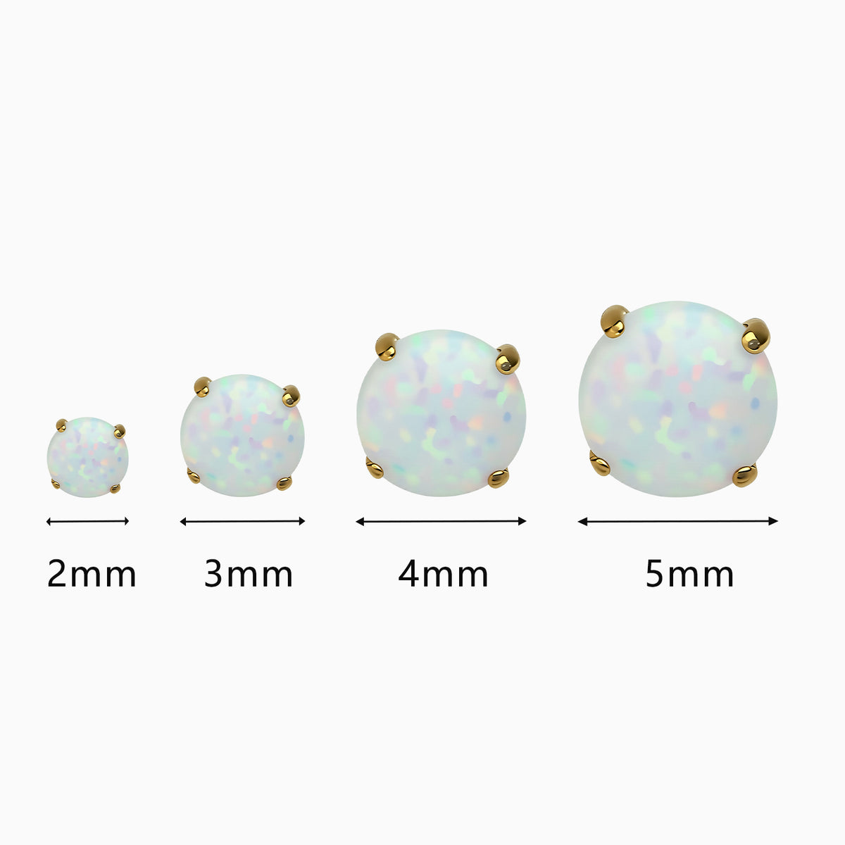 18Kt Gold PVD Titanium Threadless Prong  Synthetic Opal Top