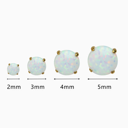 18Kt Gold PVD Titanium Threadless Prong  Synthetic Opal Top