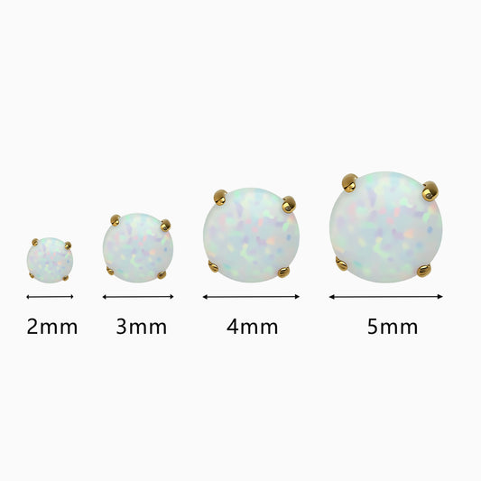 18Kt Gold PVD Titanium Threadless Prong  Synthetic Opal Top