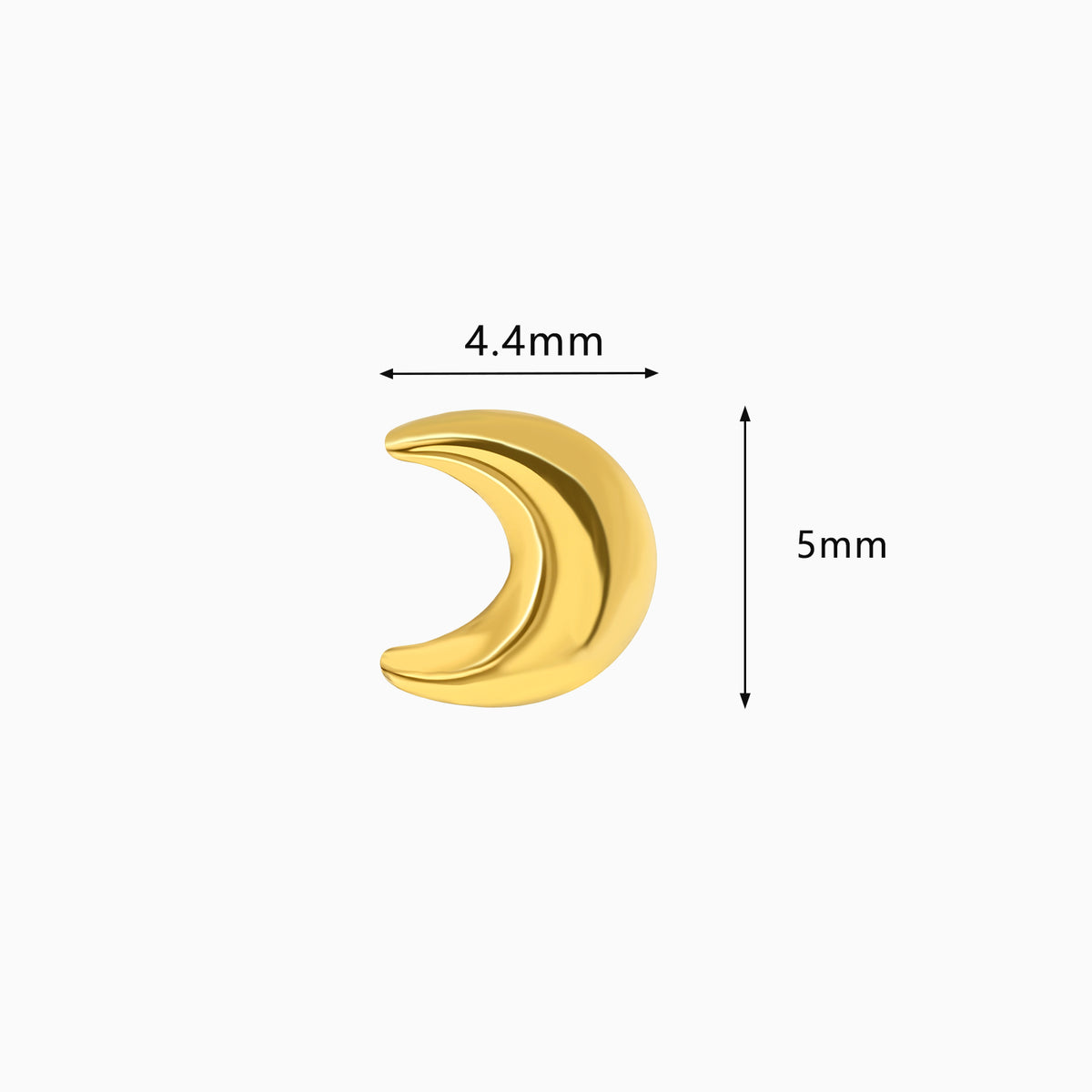 18Kt Gold PVD Titanium Threadless Crescent Moon Top.