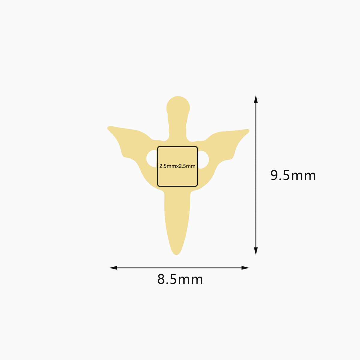 18Kt Gold PVD Titanium Threadless Winged Dagger Top
