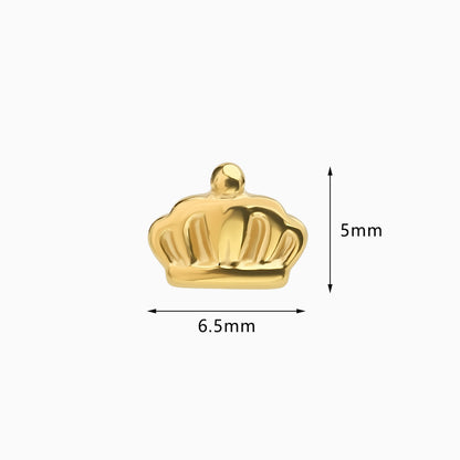18Kt Gold PVD Titanium Threadless Crown Top
