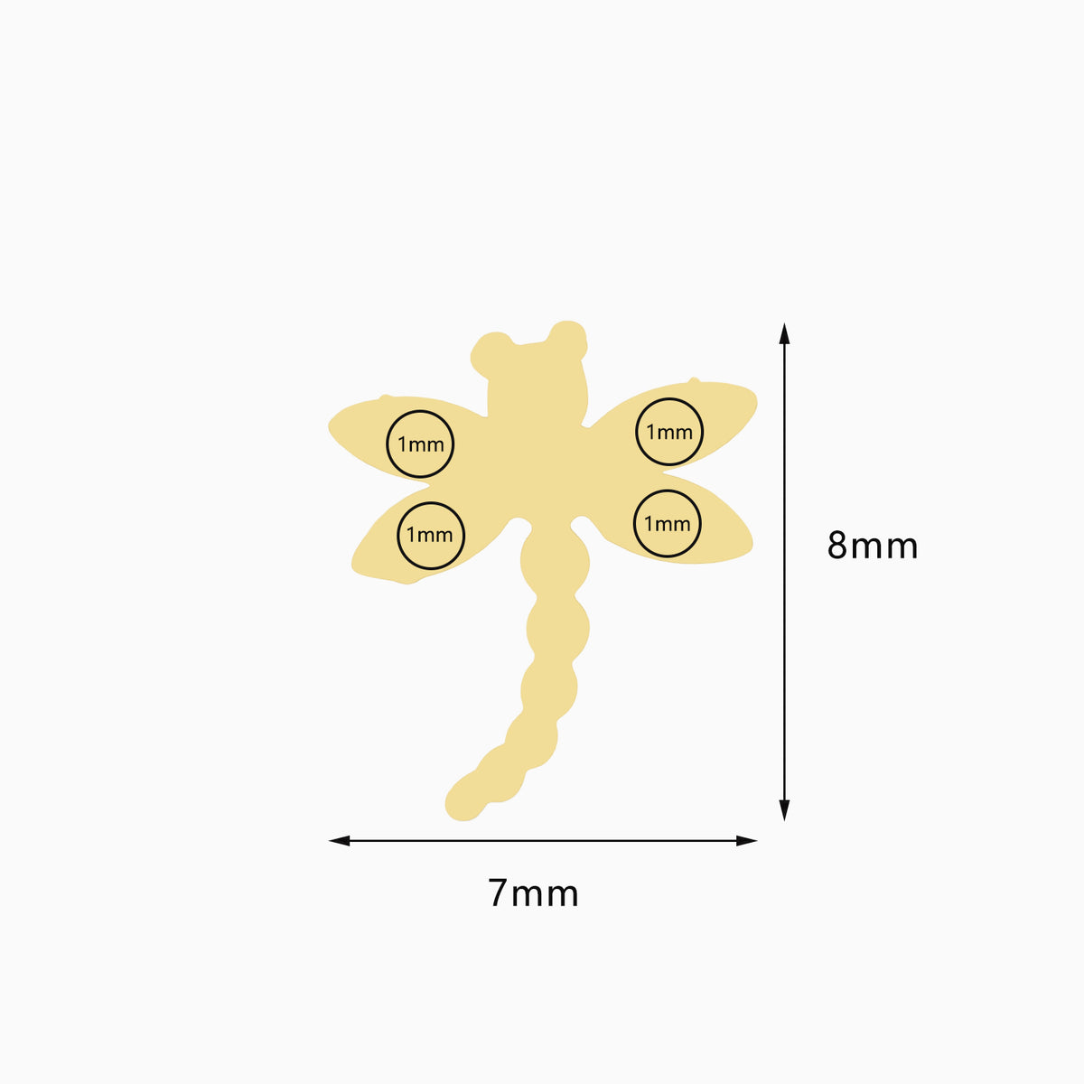 18Kt Gold PVD Titanium Threadless Dragonfly Top