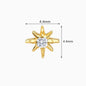18Kt Gold PVD Titanium Threadless Eight-Point Star Gem Top.