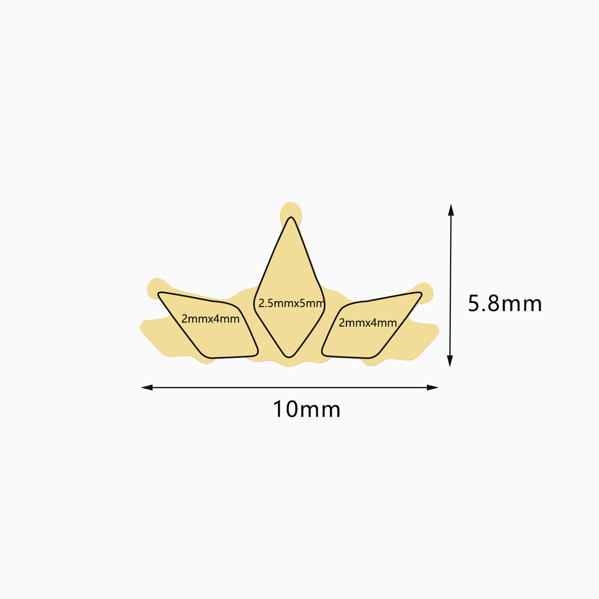 24Kt Gold PVD Titanium Threadless Crown Top