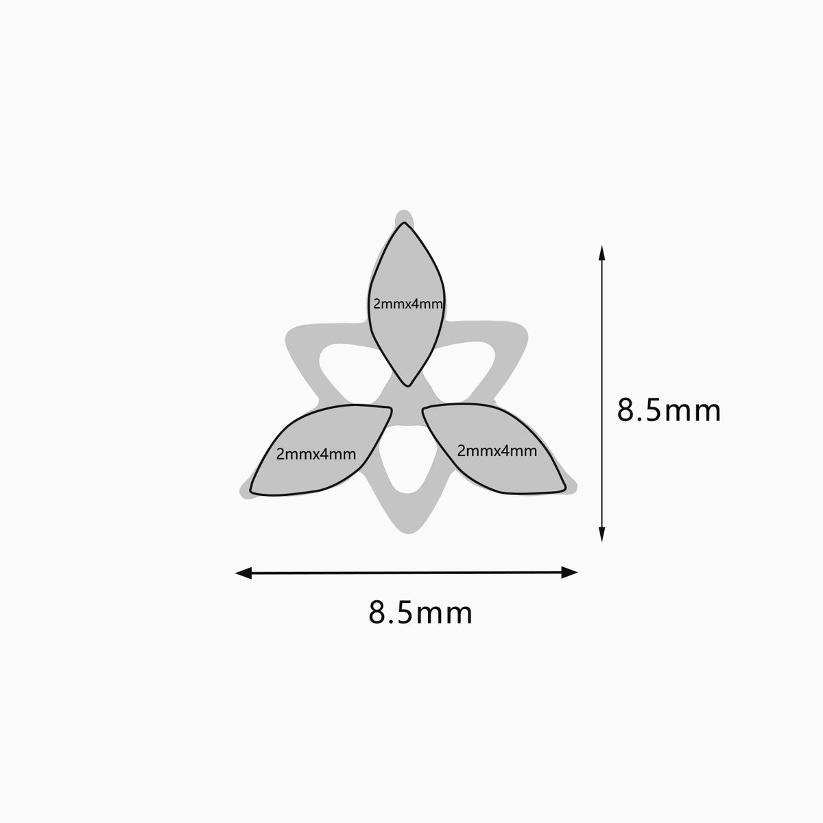 Titanium Threadless Marquise Cluster Top