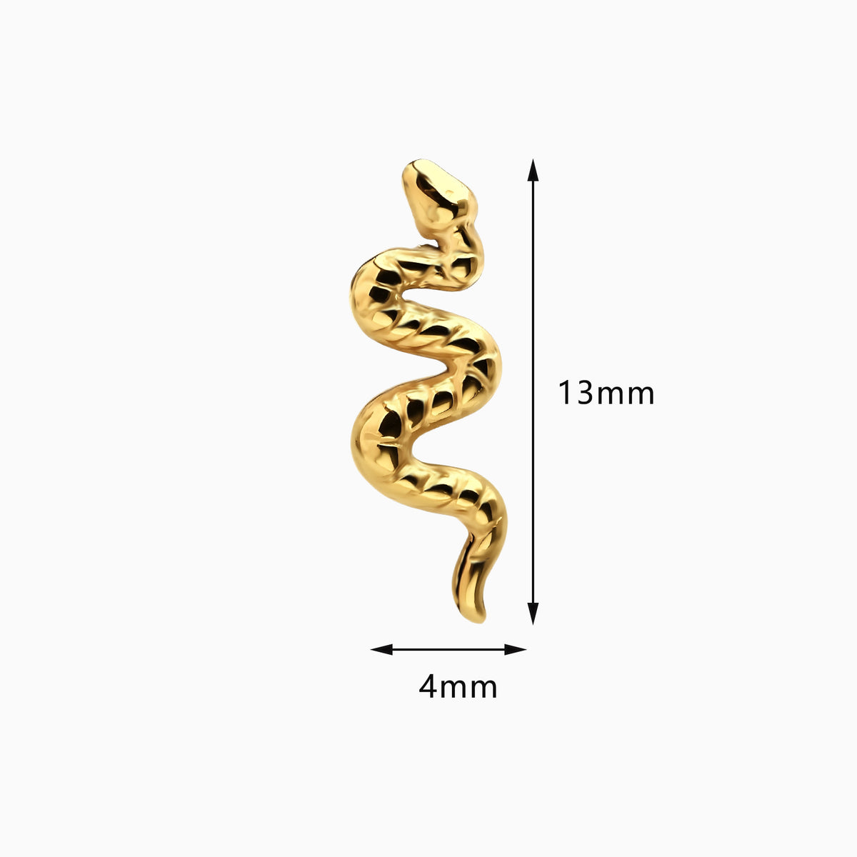 18Kt Gold PVD Titanium Threadless Snake Top